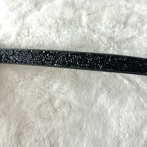 WHITE HOUSE BLACK MARKET | Rhinestoned Leather Belt Black Sz Small
